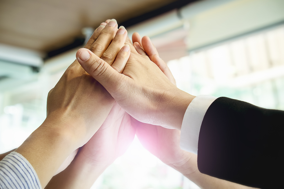 Hands of Group Business People of Diverse Hands Together